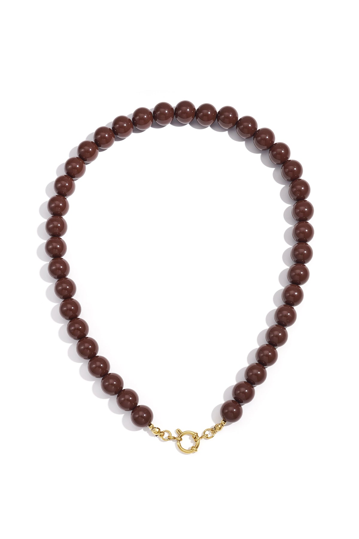 Beaded necklace with front closure - 12mm