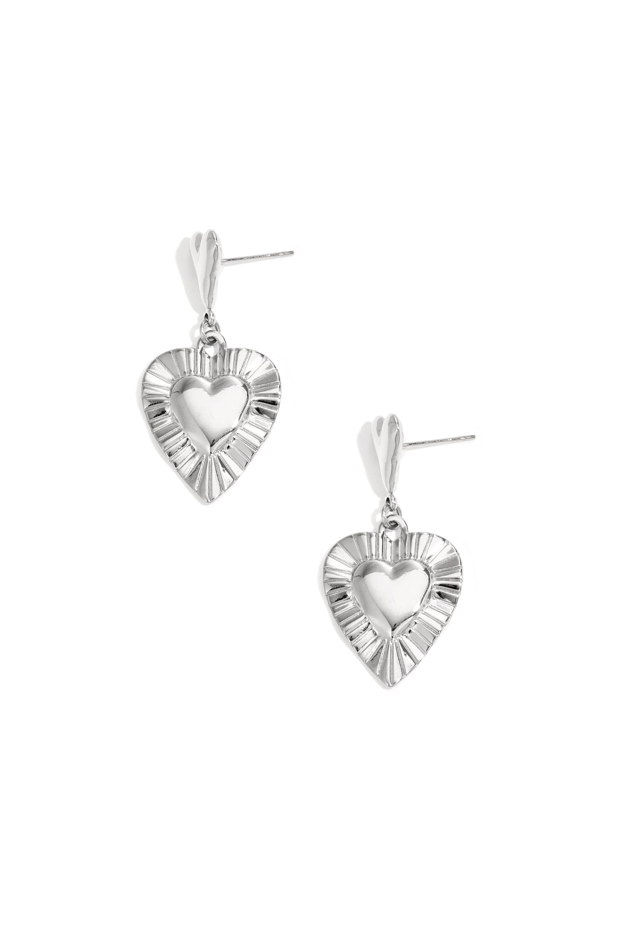 Earrings with heart-shaped pendants