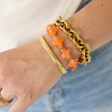Beaded bracelet with clover beads