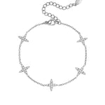 Bracelet with clover motif and inlaid clovers