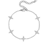 Bracelet with clover motif and inlaid clovers