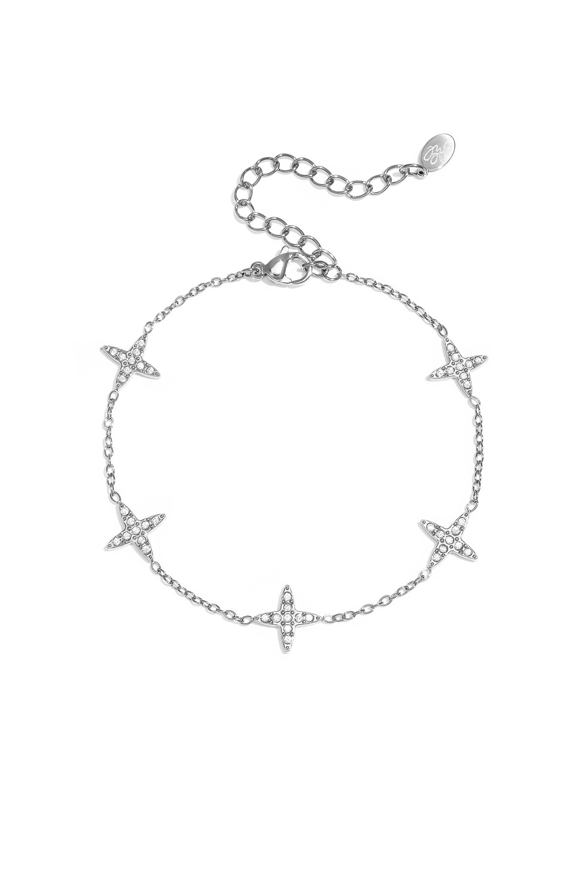 Bracelet with clover motif and inlaid clovers