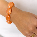 Bracelet with squoval beads