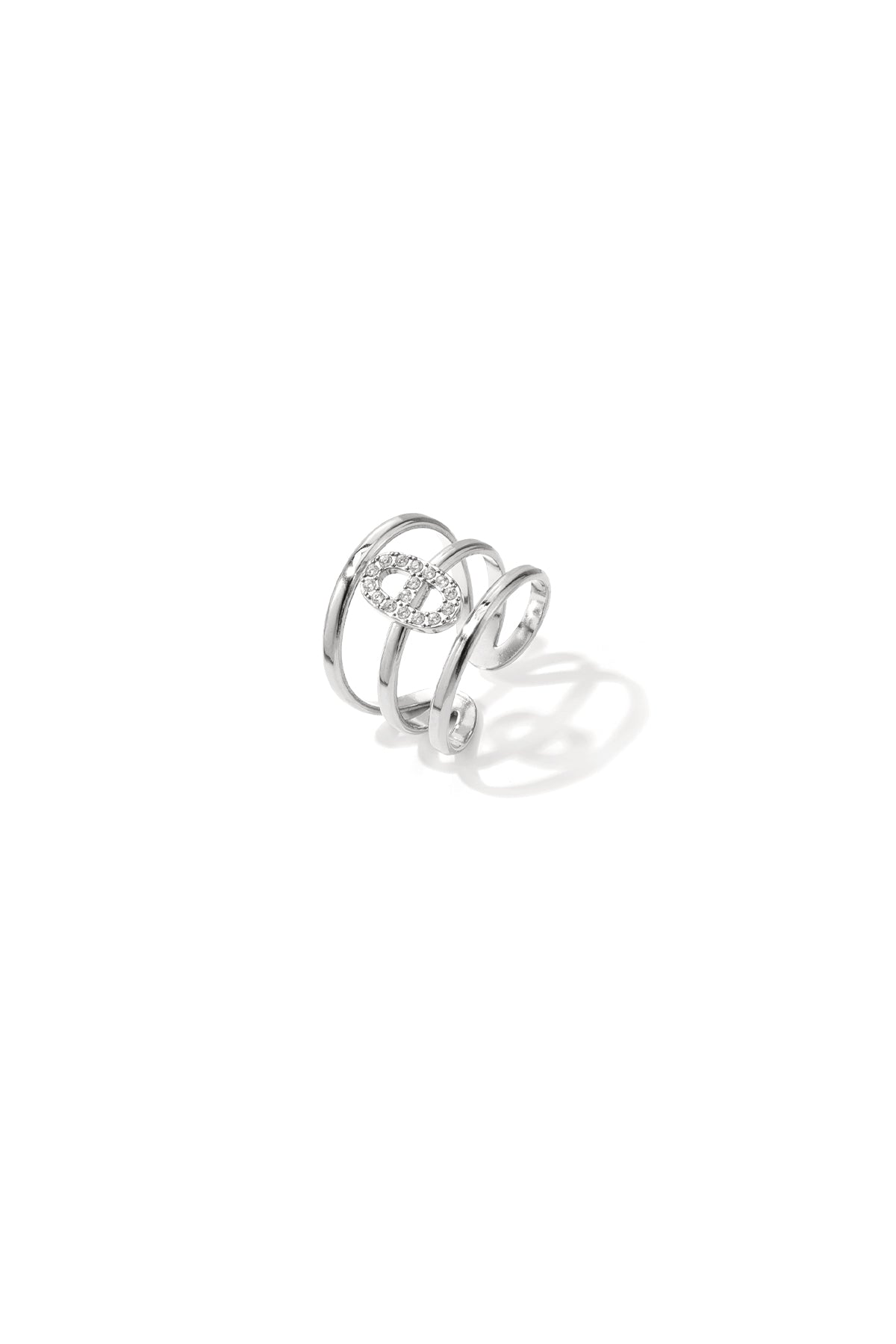 3-tiered ring with an elliptical set