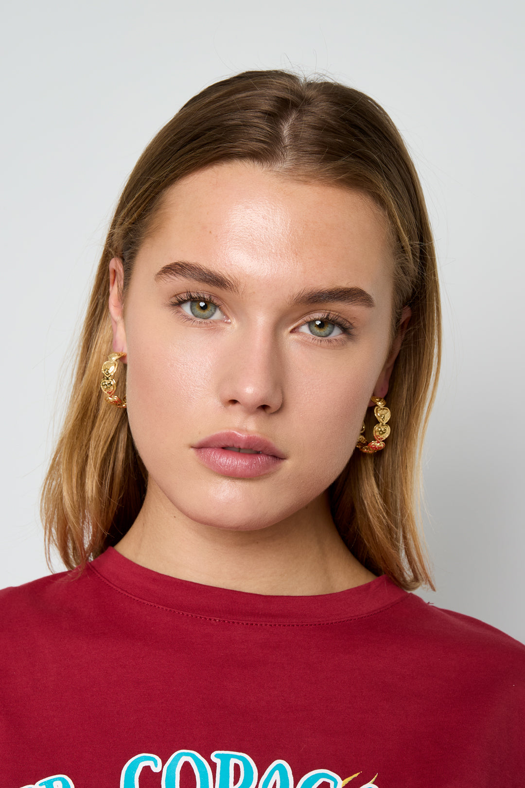 Heart hoop earrings
