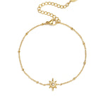 Bracelet with beads and shooting star with stone