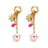 Stainless Steel Beads Earrings Flower Casual Holiday/Beach Romantic Series Women's jewelry