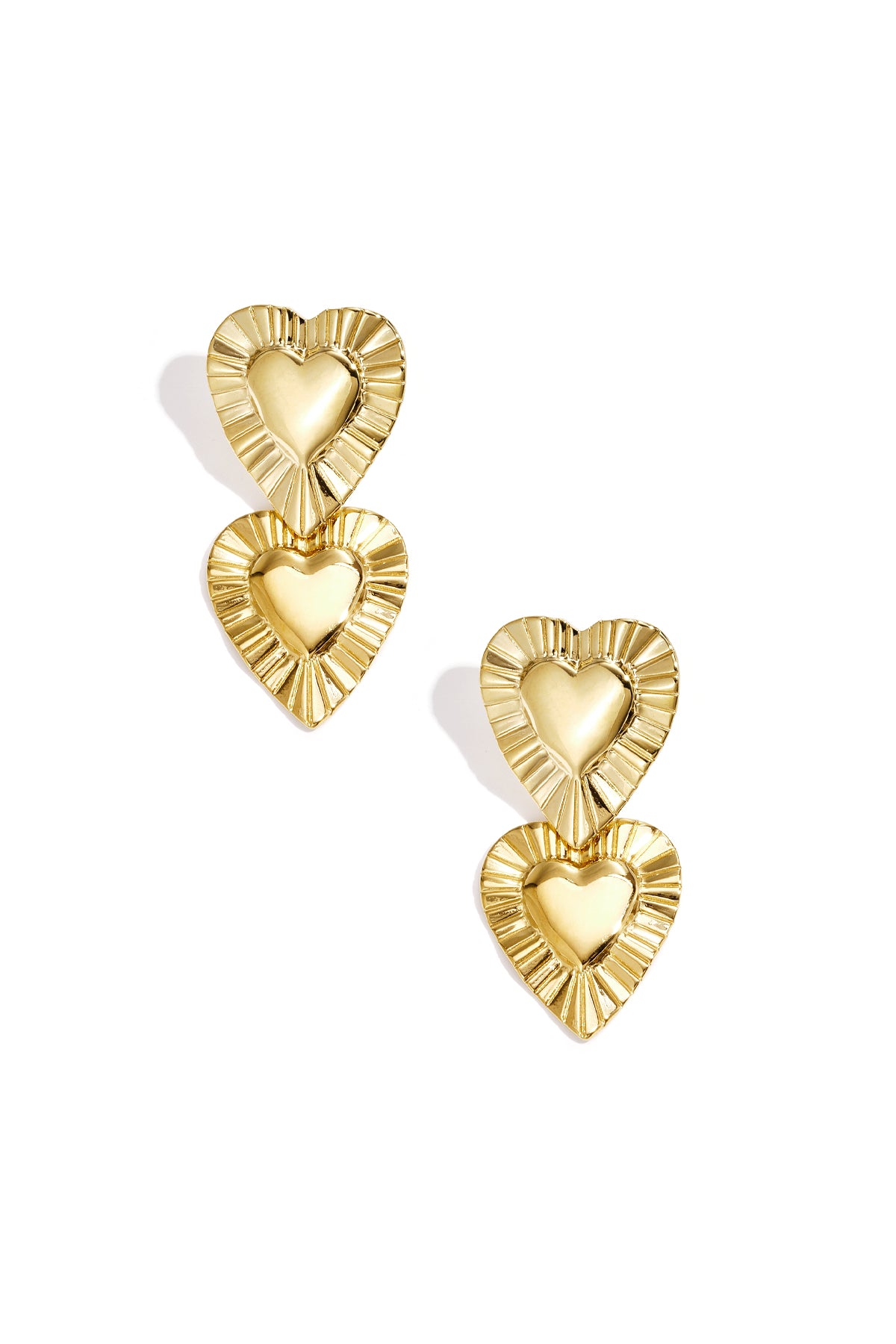 Earrings with heart-shaped pendants