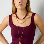 Beaded necklace with front closure - 12mm