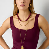 Beaded necklace with front closure - 12mm