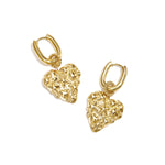Squoval earrings with heart with star pattern