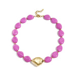 Necklace with statement bead