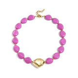 Necklace with statement bead