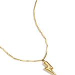Necklace with striking lightning bolt