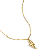 Necklace with striking lightning bolt