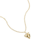 Necklace with hanging heart and pearls