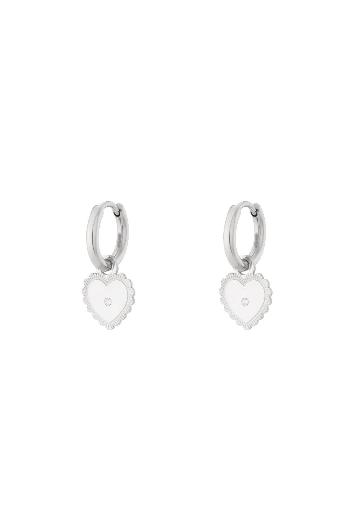 Mini dot heart earrings