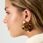 Hoop earrings made of sequins and beads