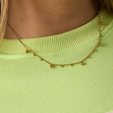 Necklace with alternating balls