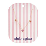 Necklace with pink stones in hearts