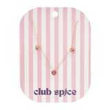 Necklace with pink stones in hearts