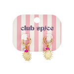 Earrings with sun charm and beads