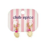 Earrings with sun charm and beads