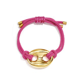 Satin cord bracelet with button detail