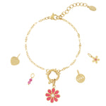 Red flower DIY bracelet