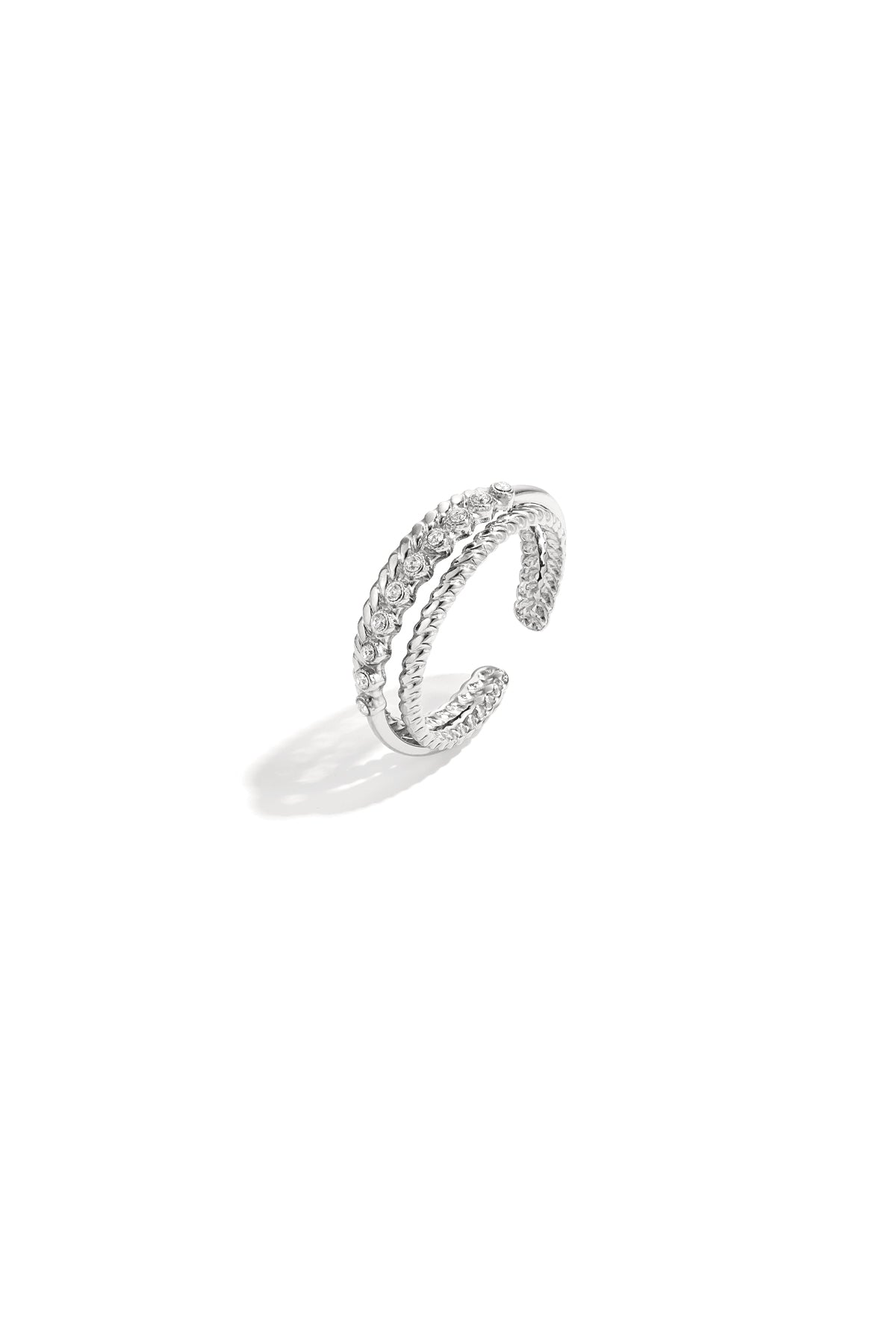 Double ring with small stones