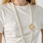 Imitation Pearl Long Necklaces Flower Sweet Daily Simple Series Women's jewelry