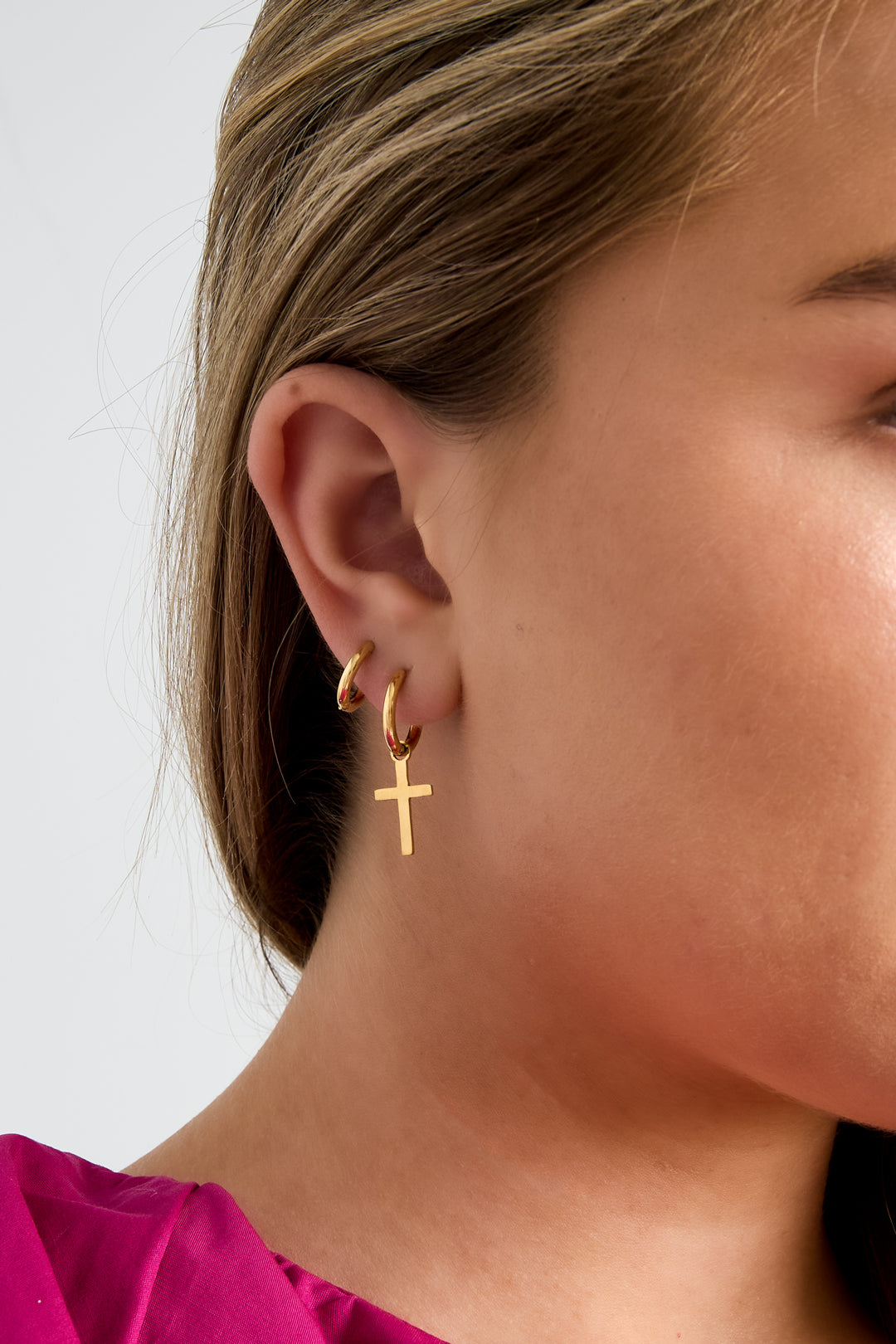 Stainless Steel Drop Earrings Cross Simple Daily Simple Series Women's jewelry