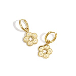 Earrings with stones in flower