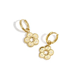 Earrings with stones in flower