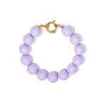Bracelet with large beads and clasp at the front