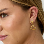 Earrings hanging hearts full and empty