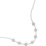 Elegant necklace with zirconia-set flowers