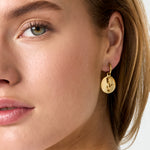 Earrings with rose in flower pendant
