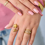 Layered ring with stones