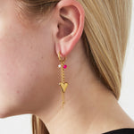 Heart drop earrings