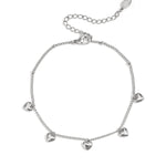 Bracelet with small dangling hearts