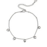Bracelet with small dangling hearts