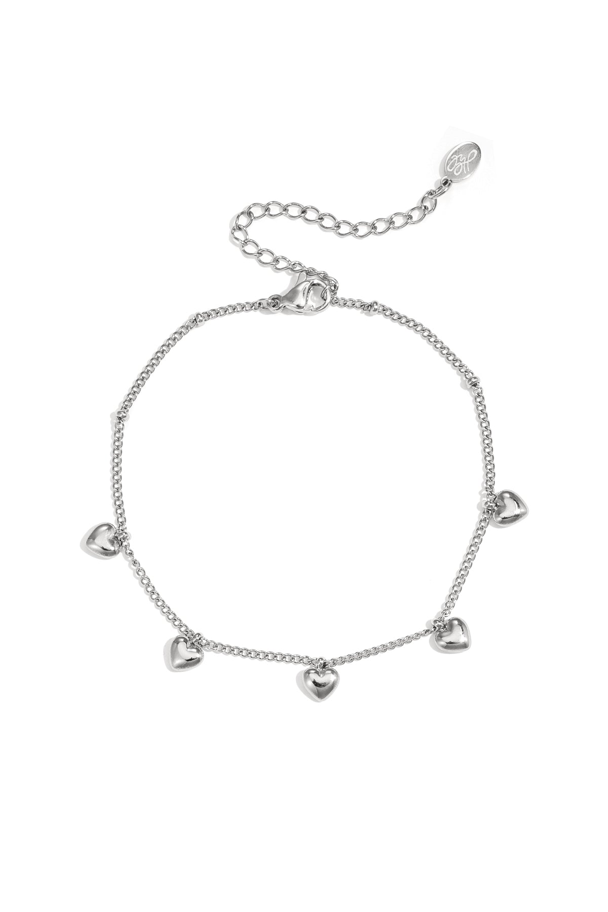Bracelet with small dangling hearts