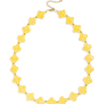 Bead necklace with clover beads