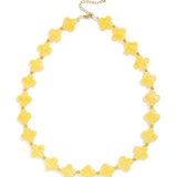 Bead necklace with clover beads