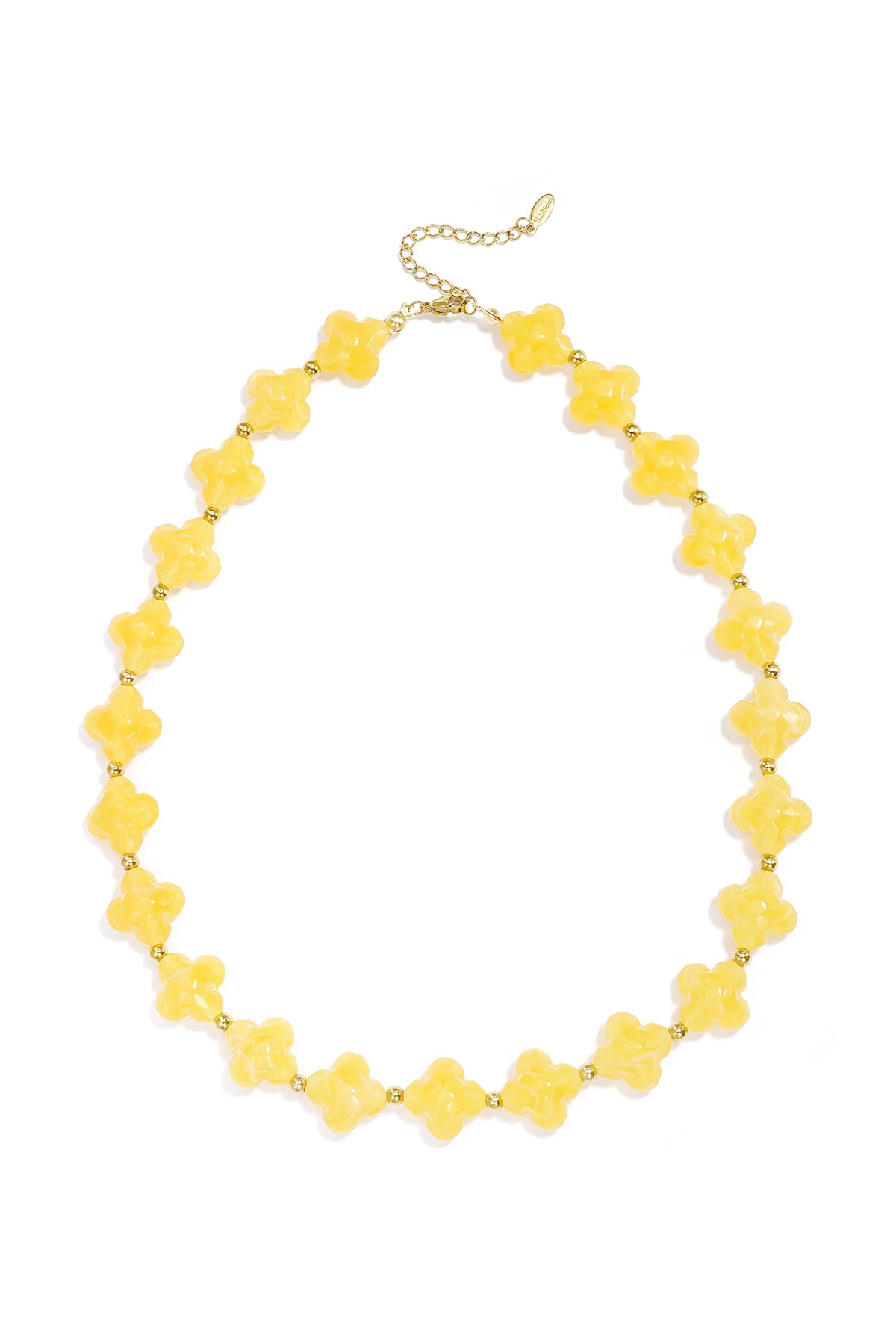 Bead necklace with clover beads