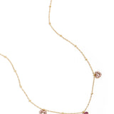 Necklace with pink stones in hearts