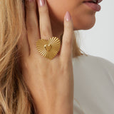 Stainless Steel Statement Rings Heart Casual Daily Simple Series Women's jewelry