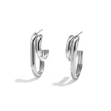 Stainless Steel Hoop Earrings Geometric Shape Casual Daily Simple Series Women's jewelry