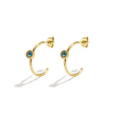 Hoop earrings with round stone